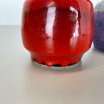 Pottery Fat Lava Vases in Purple-Red by Jopeko, Germany, 1970s, Set of 2-QZ-1159865