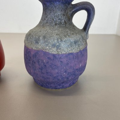 Pottery Fat Lava Vases in Purple-Red by Jopeko, Germany, 1970s, Set of 2-QZ-1159865