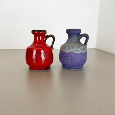 Pottery Fat Lava Vases in Purple-Red by Jopeko, Germany, 1970s, Set of 2-QZ-1159865