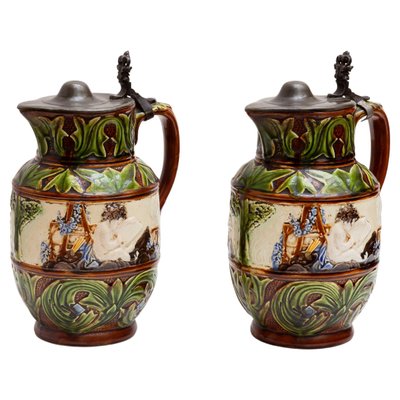 Pottery Jugs from Imperiale Royale, NIMY, Belgium, Set of 2-KL-1252130