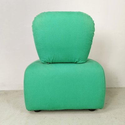 Pouf Armchair in Green Fabric, 1980s-PRS-1263753