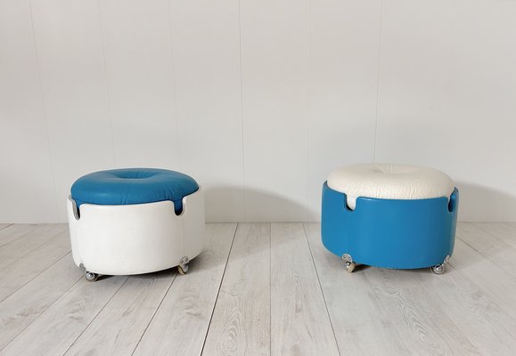 Pouf by Luigi Massoni for Poltrona Frau, 1970s, Set of 2-NWG-1804024