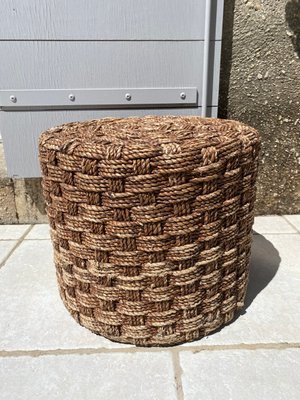 Pouf in Braided Cord, 1970s-SSK-931012