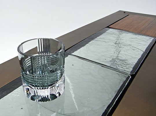 Powder Coat, Glass & Teakwood Inlay Coffee Table by Lambert for Gunter Lambert, 2010s-EP-1755927