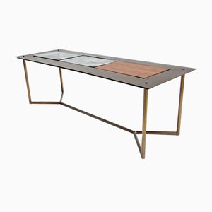 Powder Coat, Glass & Teakwood Inlay Coffee Table by Lambert for Gunter Lambert, 2010s-EP-1755927