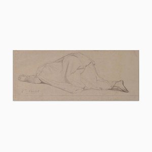 Praying Woman - Original Pencil Drawing by P.N. Brisset - Late 1800 Late 19th Century-ZCI-757276