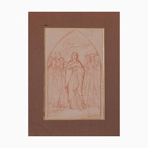 Pre-Raphaelite Drawing, 1890s, Sanguine on Paper-AOI-1311598