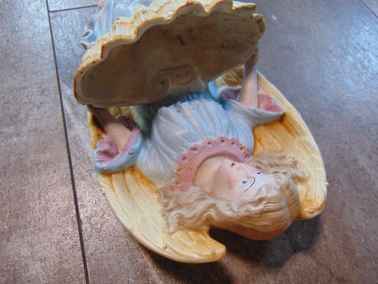 Pre-War Biscuit Porcelain Guardian Angel-CAQ-1292090