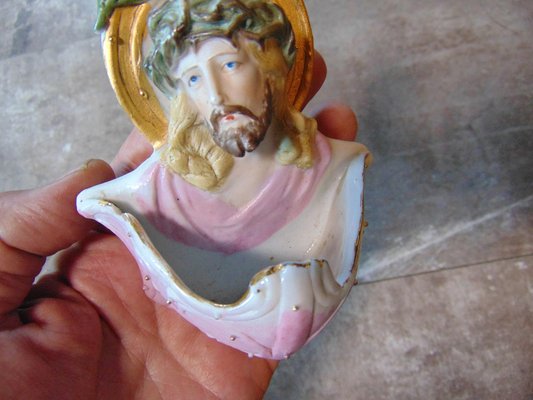 Pre-War Biscuit Porcelain Lord Jesus-CAQ-1292091