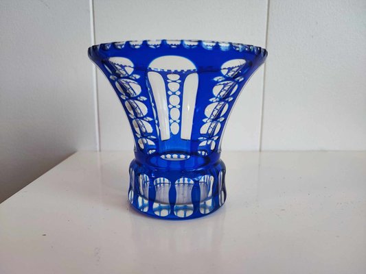 Pre-War Cobalt Crystal Vase, 1920s-CAQ-2035788