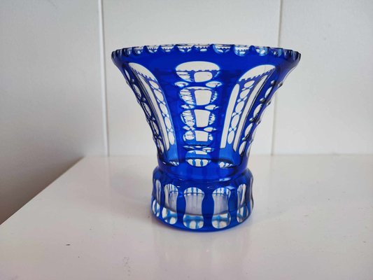 Pre-War Cobalt Crystal Vase, 1920s-CAQ-2035788