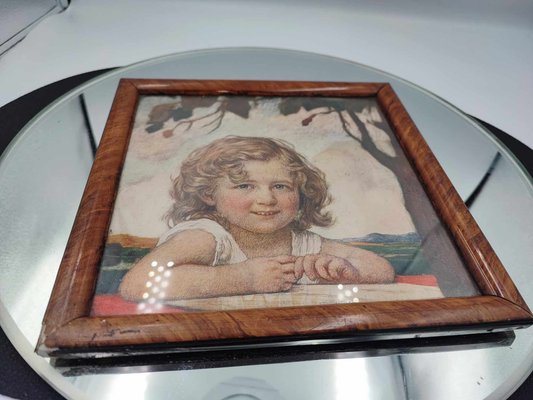 Pre-War Oil Print of Girl, 1920s-CAQ-1799475