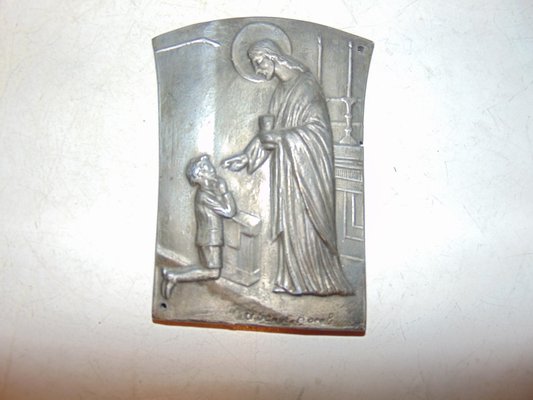 Pre-War Wall Hanging of Jesus with a Child-CAQ-1320242