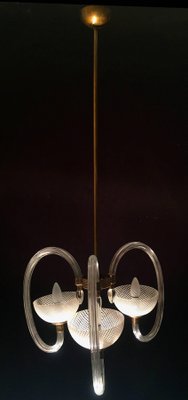 Precious Chandelier Reticello by Ercole Barovier, Venice, 1940s-MBH-1032270