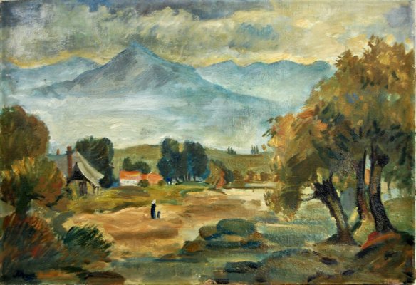 Přemysl Janíček, Mountain Landscape, 1958, Oil on Canvas-ZYI-1173195