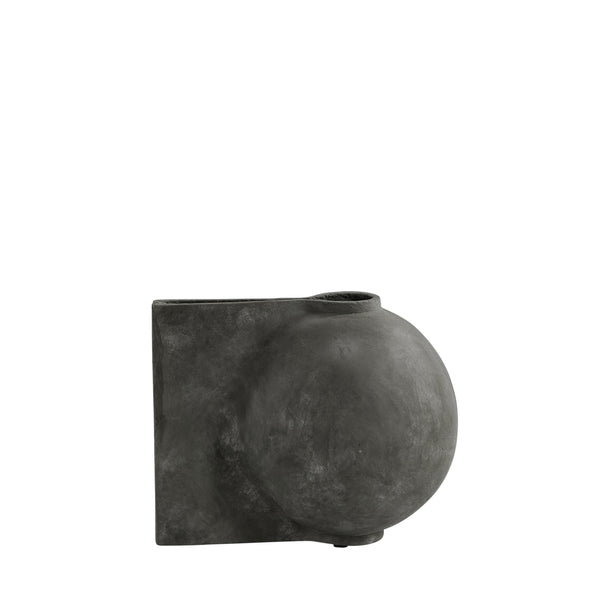 Offset Mini Fiber Concrete Vase by 101 Copenhagen #Dark Grey