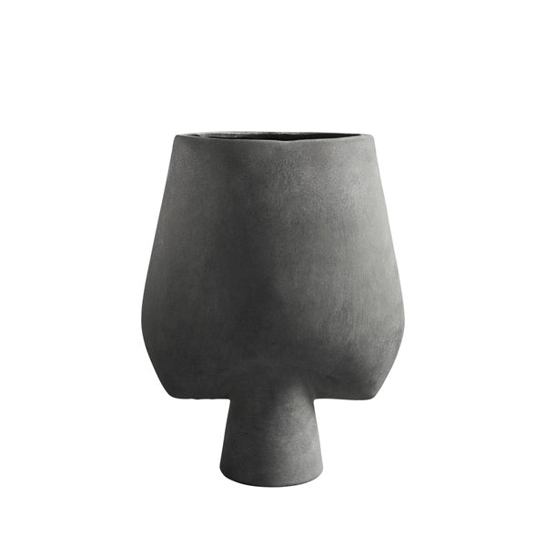 Sphere Square Big Ceramic Vase by 101 Copenhagen #Dark Grey