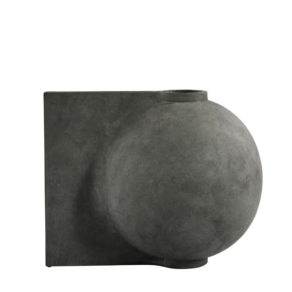 Offset Big Fiber Concrete Vase by 101 Copenhagen #Dark Grey