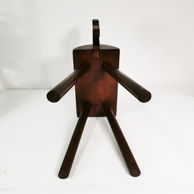 Primitivist Wooden Stool, Germany, 1950s-ZTG-2018328