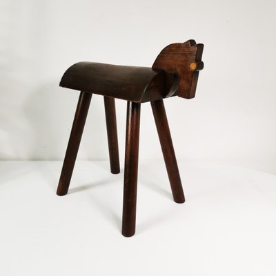 Primitivist Wooden Stool, Germany, 1950s-ZTG-2018328