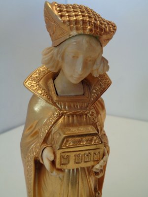 Princess with Casket, Orientalist Gothic, 1890s, Bronze and Celluloid-ZPM-885781