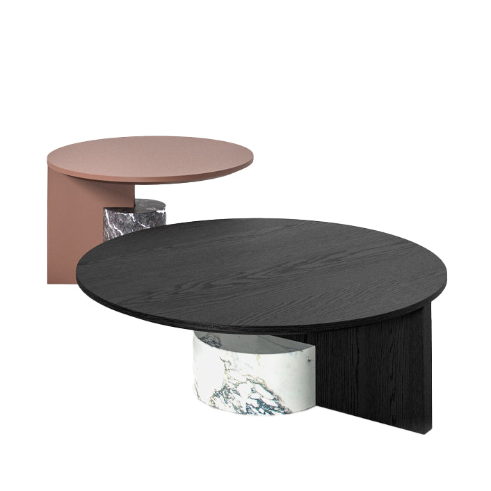 [해외재고-3개월 예상] 센구 라운드 마블 로우 테이블