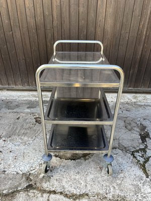 Professional Steel Bar Trolley with 4 Swivel Wheels, 1980s-YST-2036109