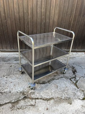 Professional Steel Bar Trolley with 4 Swivel Wheels, 1980s-YST-2036109