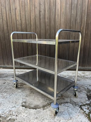 Professional Steel Bar Trolley with 4 Swivel Wheels, 1980s-YST-2036109