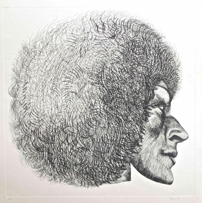 Profile - Original Etching by Giacomo Porzano - 1972 1972-ZCI-760351