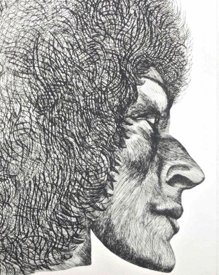 Profile - Original Etching by Giacomo Porzano - 1972 1972-ZCI-760351