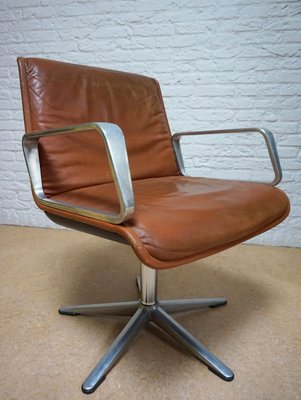 Program 2000 Armchair in Leather by Delta Design for Wilkhahn, 1960s-EA-1098471