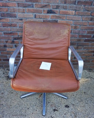 Program 2000 Armchair in Leather by Delta Design for Wilkhahn, 1960s-EA-1098471