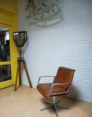 Program 2000 Armchair in Leather by Delta Design for Wilkhahn, 1960s-EA-1098471