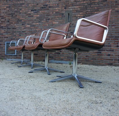 Program 2000 Armchair in Leather by Delta Design for Wilkhahn, 1960s-EA-1098471