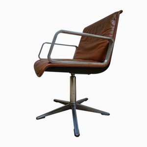 Program 2000 Armchair in Leather by Delta Design for Wilkhahn, 1960s-EA-1098471