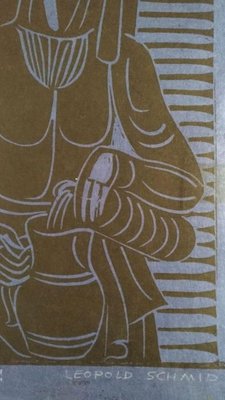 Prosit! - Original Woodcut by Leopold Schmid - 1960 1960-ZCI-760989