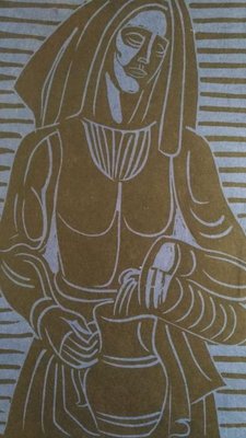 Prosit! - Original Woodcut by Leopold Schmid - 1960 1960-ZCI-760989