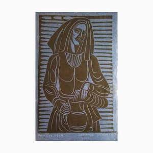 Prosit! - Original Woodcut by Leopold Schmid - 1960 1960-ZCI-760989