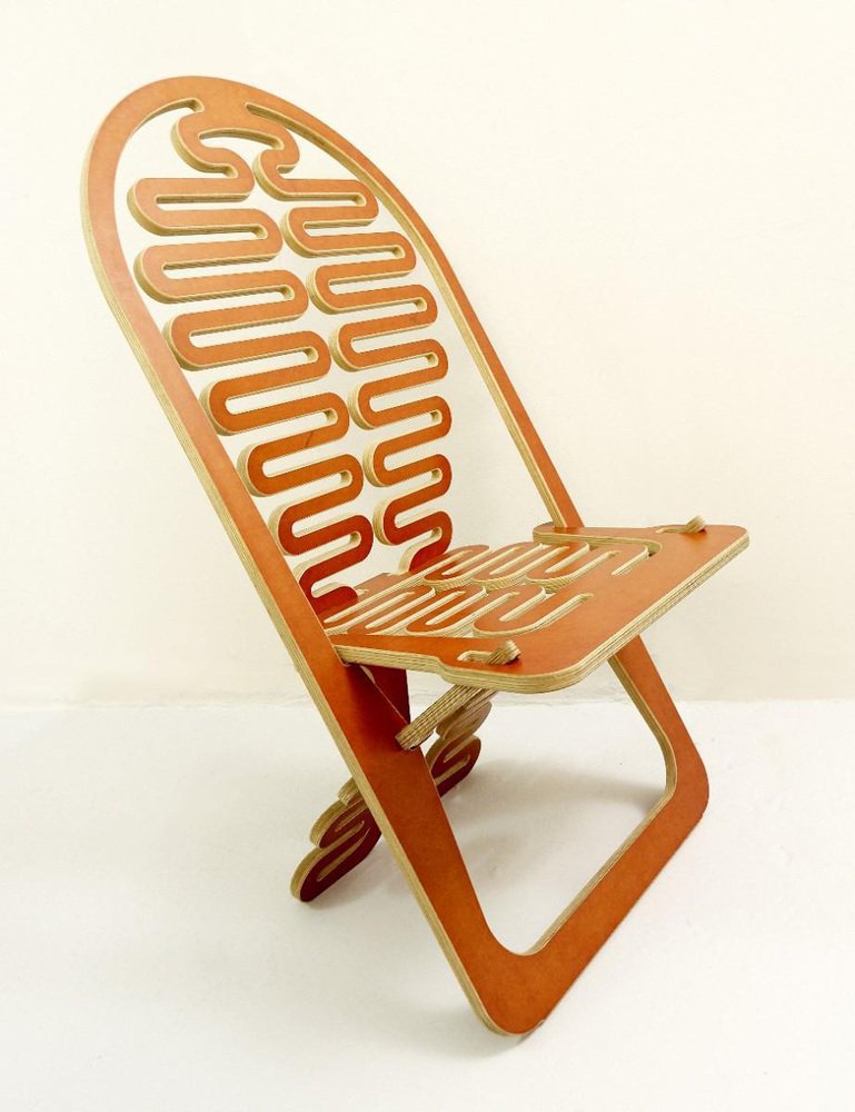 Prototype European Cutout Plywood Lumbarest Chair from Gregg Fleishman