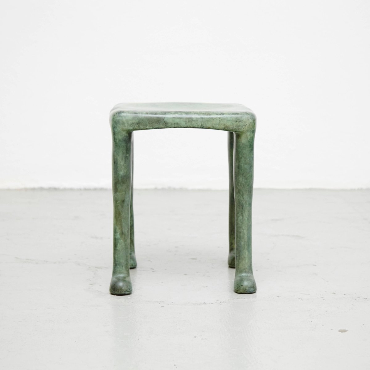 Prototype Khamon Brass Sculpture Stool by Adolfo Abejon