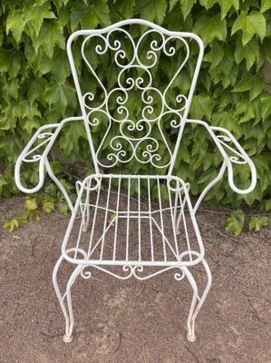 Provencal Armchairs in Wrought Iron, 1960s, Set of 3-SDV-1331950