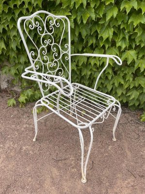 Provencal Armchairs in Wrought Iron, 1960s, Set of 3-SDV-1331950