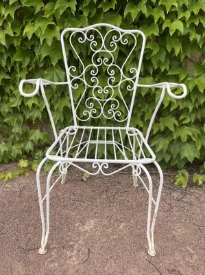 Provencal Armchairs in Wrought Iron, 1960s, Set of 3-SDV-1331950