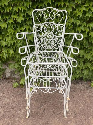 Provencal Armchairs in Wrought Iron, 1960s, Set of 3-SDV-1331950