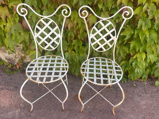 Provencal Armchairs in Wrought Iron, 1960s, Set of 4-SDV-1723094