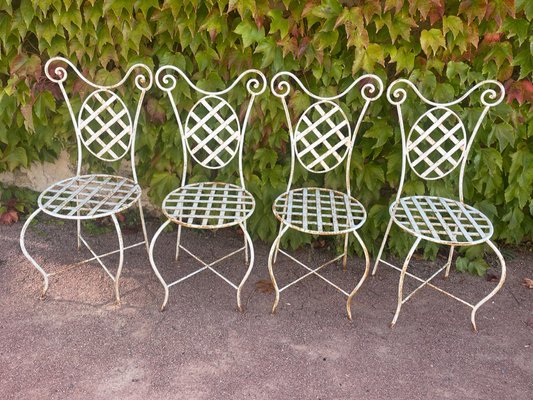 Provencal Armchairs in Wrought Iron, 1960s, Set of 4-SDV-1723094