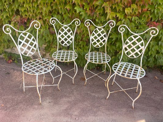 Provencal Armchairs in Wrought Iron, 1960s, Set of 4-SDV-1723094