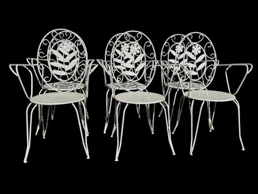 Provencal Armchairs in Wrought Iron, 1960s, Set of 6-SDV-2020017