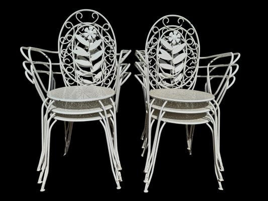 Provencal Armchairs in Wrought Iron, 1960s, Set of 6-SDV-2020017